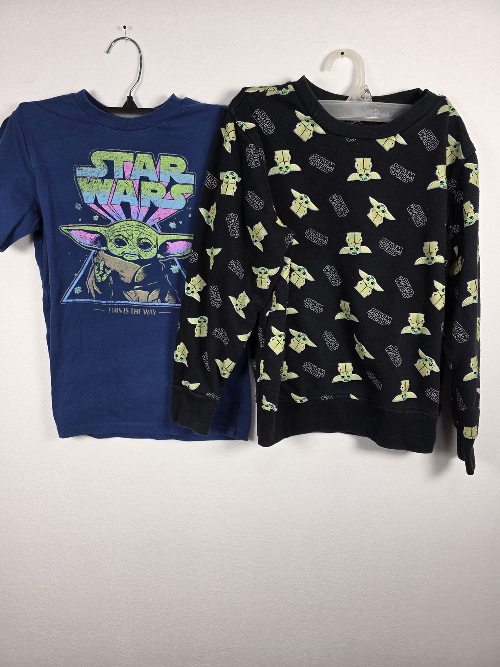 Star Wars Grogu Baby Yoda Shirt & Sweatshirt Lot Kids S M This Is The Way
